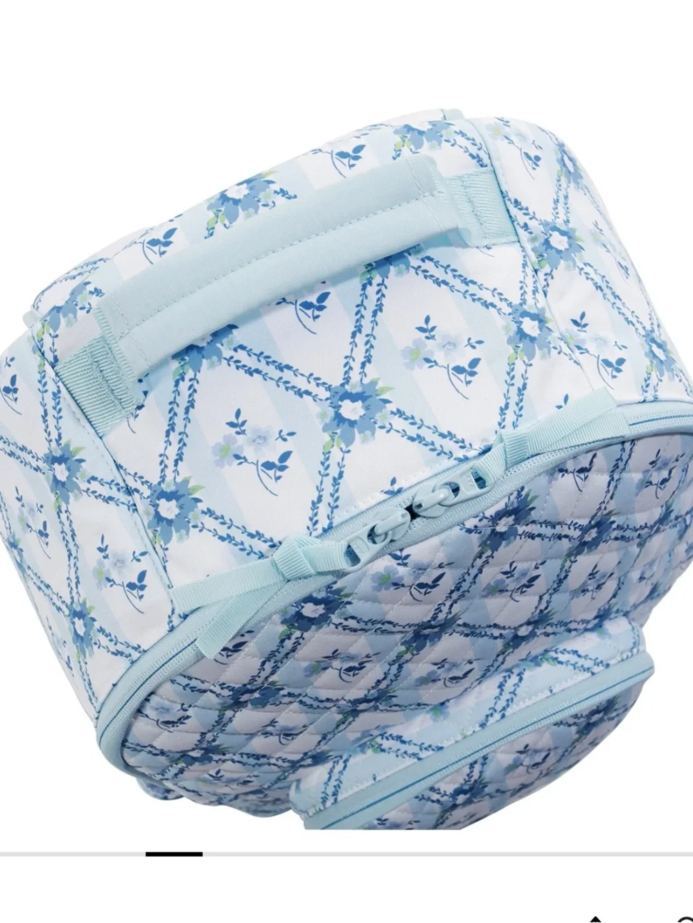 Pottery Barn Teen Hill House Quilted Floral Backpack in Blue and Mint